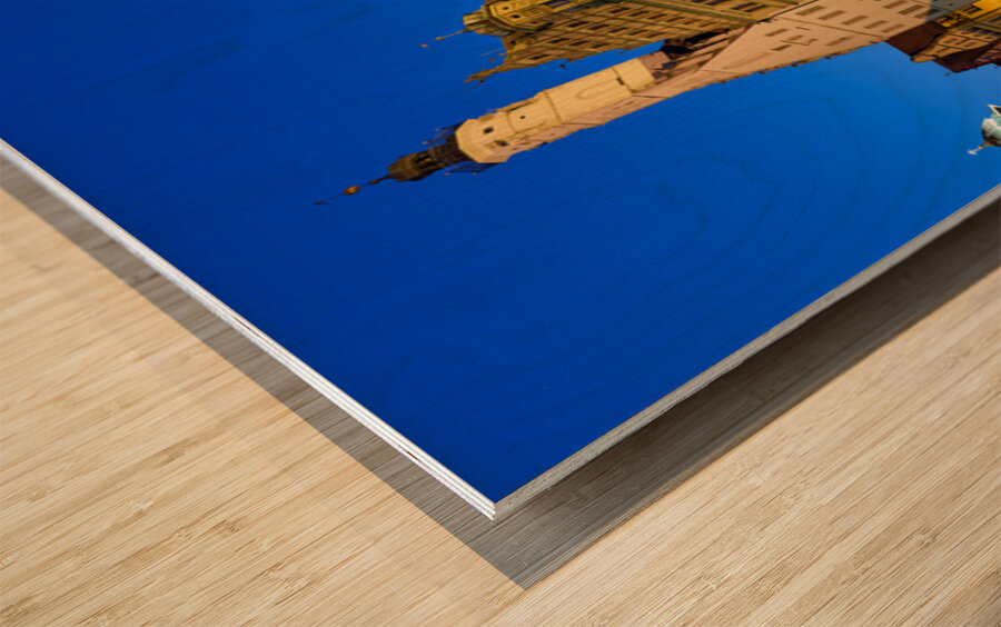 Market square at sunset in Rothenburg ob der Tauber Germany Wood print