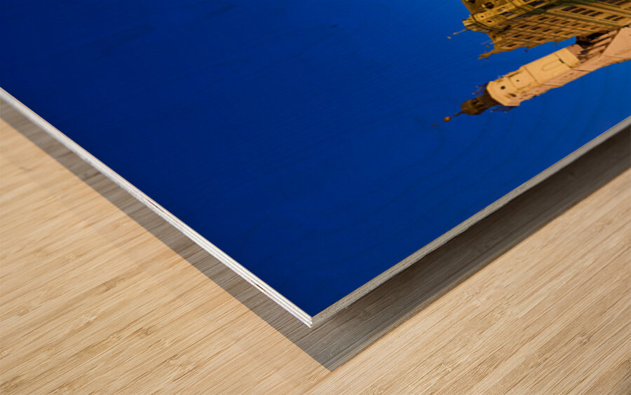 Market square in Rothenburg ob der Tauber during sunset Wood print