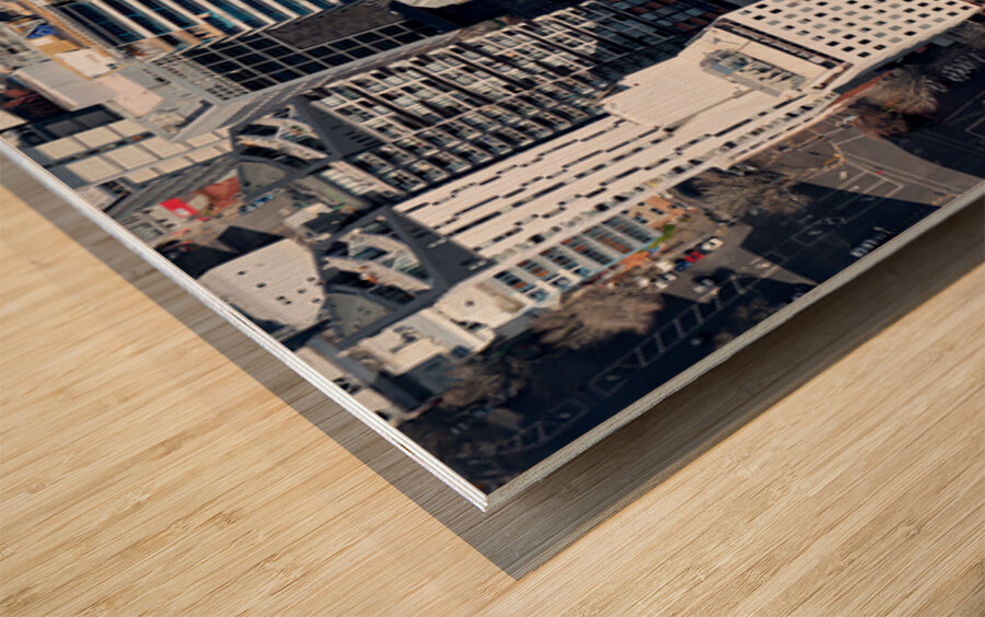 View of Auckland city and Aotea Square from above New Zealand Wood print