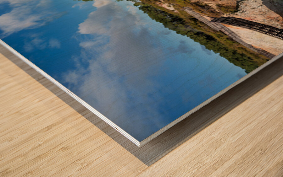 Views of devils bath in waiotapu thermal wonderland rotorua Wood print