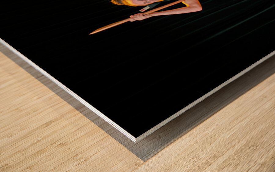 Two performers present a Maori haka dance in Auckland Wood print