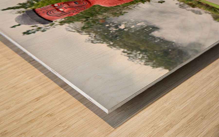Explore Whakarewarewa village in Rotorua New Zealand with carvi Wood print