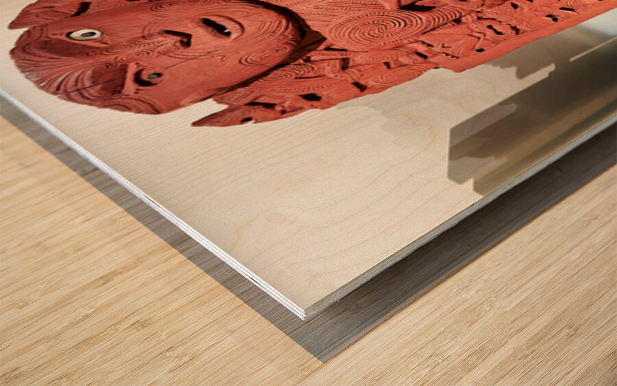 Maori carving in Auckland War Memorial Museum in New Zealand Wood print