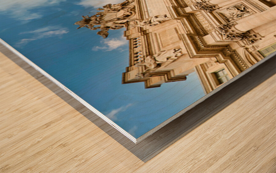 Visit to trevi fountain in rome lazio italy Wood print