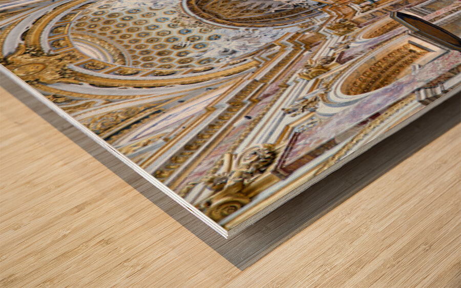 Church of St. Louis of the French in Rome showcases interior des Wood print