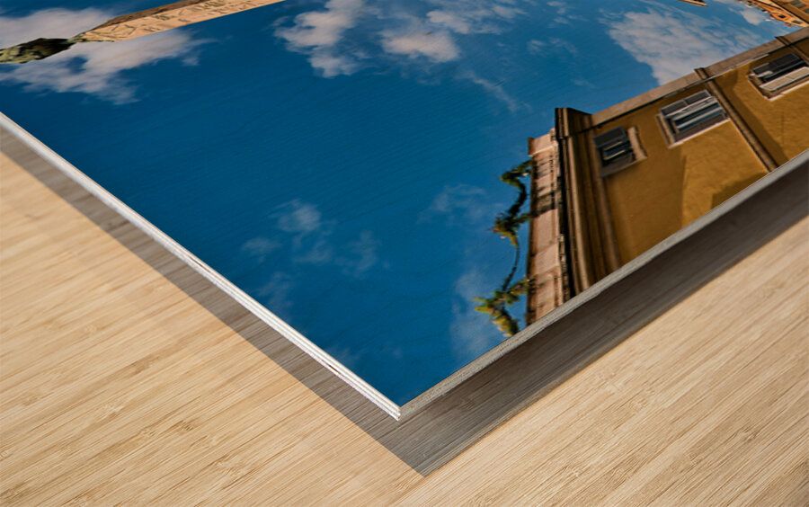 Visit to Palazzo Montecitorio in Rome Italy during clear weathe Wood print