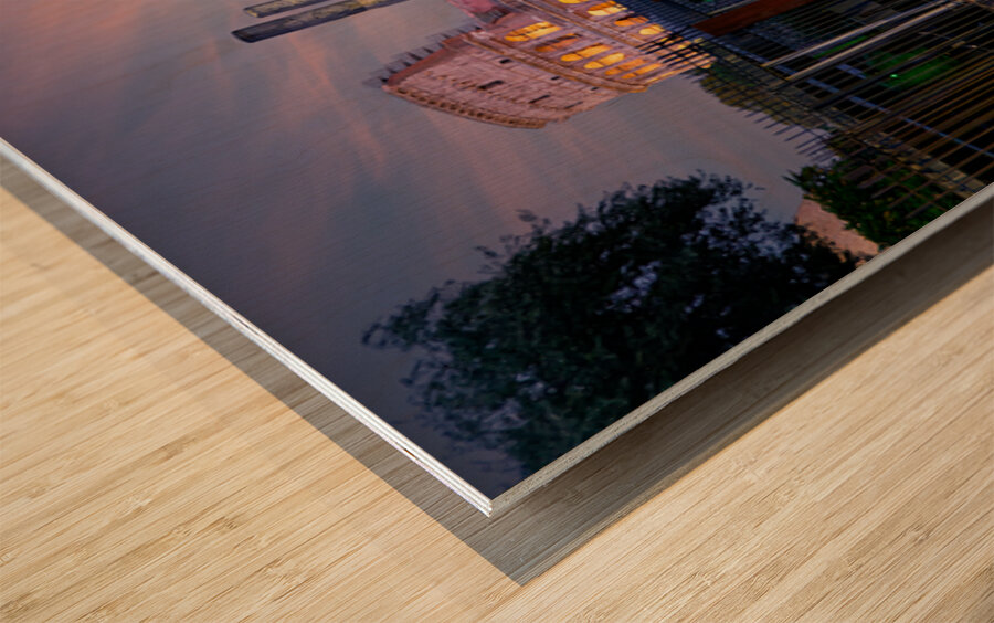 Walk along Via Sacra with views of Colosseum in Rome Italy Wood print