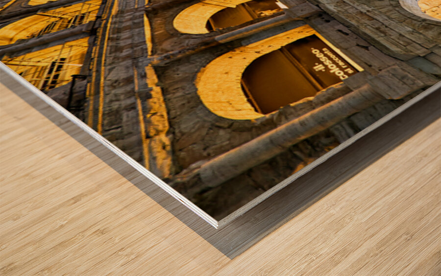 Visiting Colosseum in Rome during twilight hours Wood print