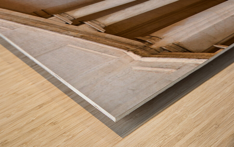 Staircase design in Galleria Nazionale dArte Antica in Rome Wood print