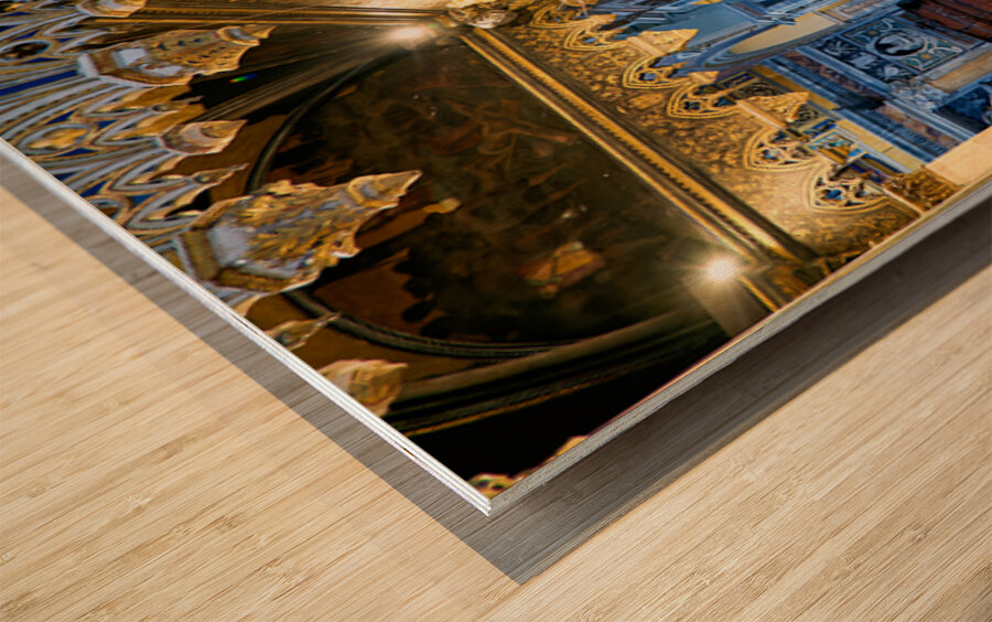 Exploring the altar in the Archbasilica Cathedral in Rome Wood print