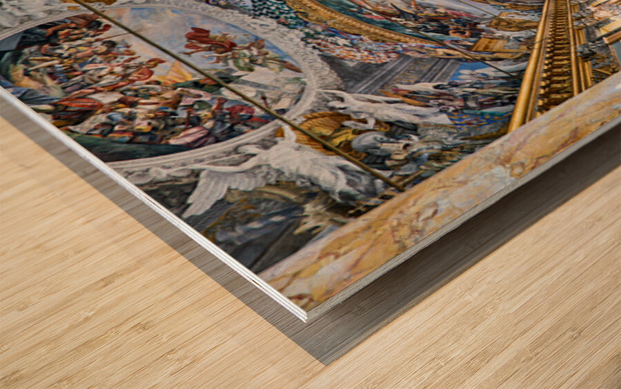 Visitors explore the Great Hall of Colonna Art Gallery in Rome Wood print