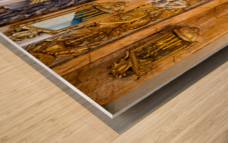 Marble statue inside the Great Hall of Colonna Art Gallery in Ro Wood print