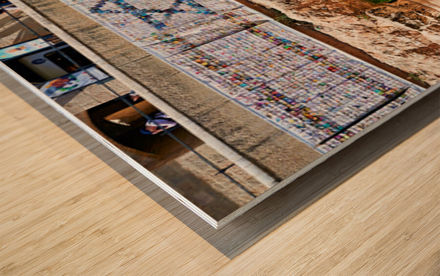 Roman columns in the Jewish quarter of Jerusalem Israel Wood print