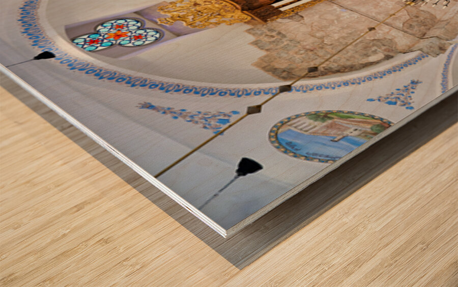 Visit to Hurva Synagogue in Jerusalem with people praying and st Wood print