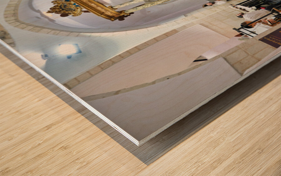 Four Sephardic synagogues in Jerusalem during prayer time Wood print