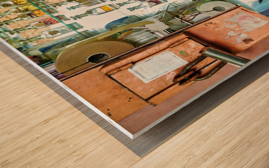 Man working in a perfumery in the old city of Jerusalem Wood print