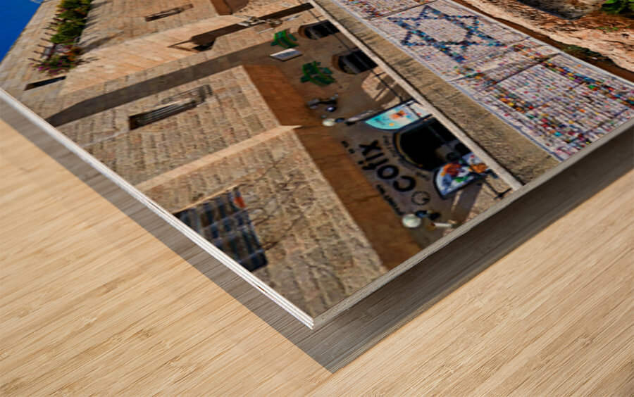 Roman columns in the Jewish quarter of Jerusalem showcase histor Wood print