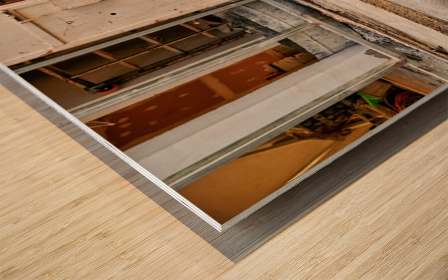 Old man sits in the old city of Jerusalem asking for help Wood print