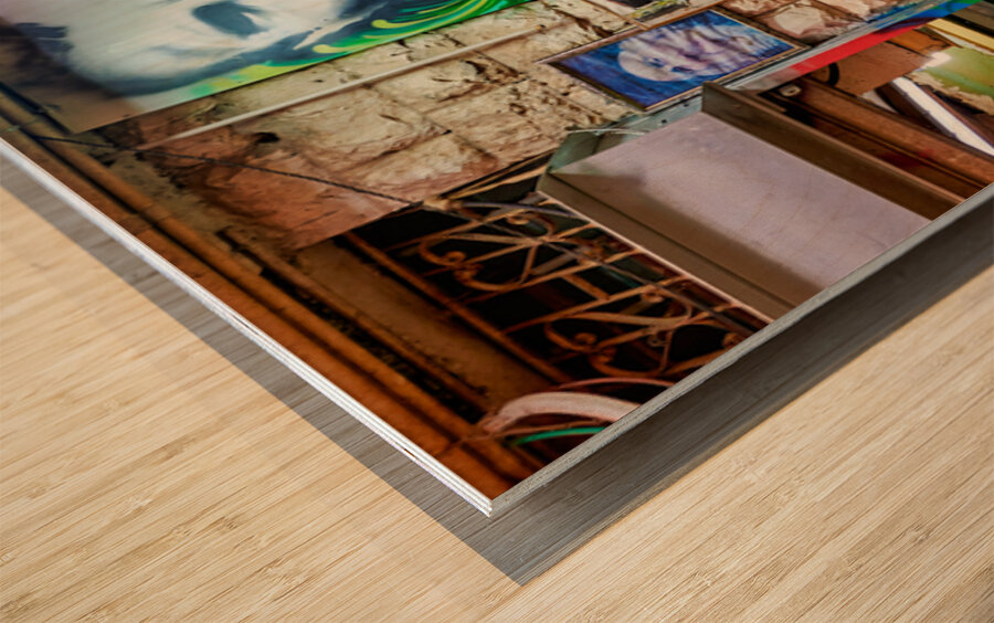 Fresh produce and activity in Mahane Yehuda Market Jerusalem Wood print