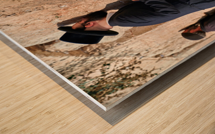 Prayers at the western wall in jerusalem Wood print