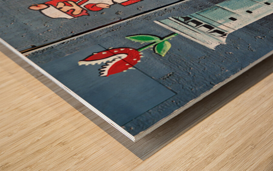 Art on the west bank separation wall in Bethlehem Jerusalem Wood print