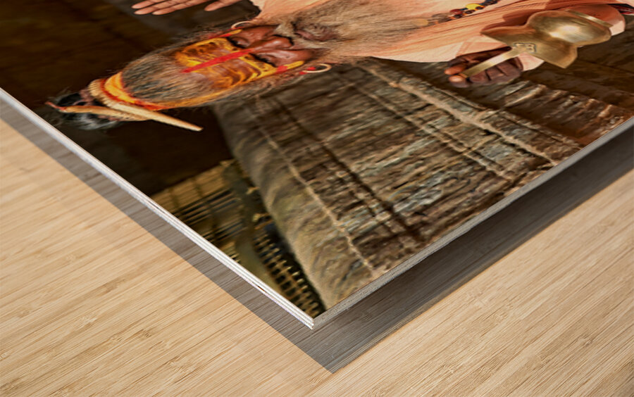 Sadhus sitting in Jaisalmer Rajasthan during a sunny day Wood print