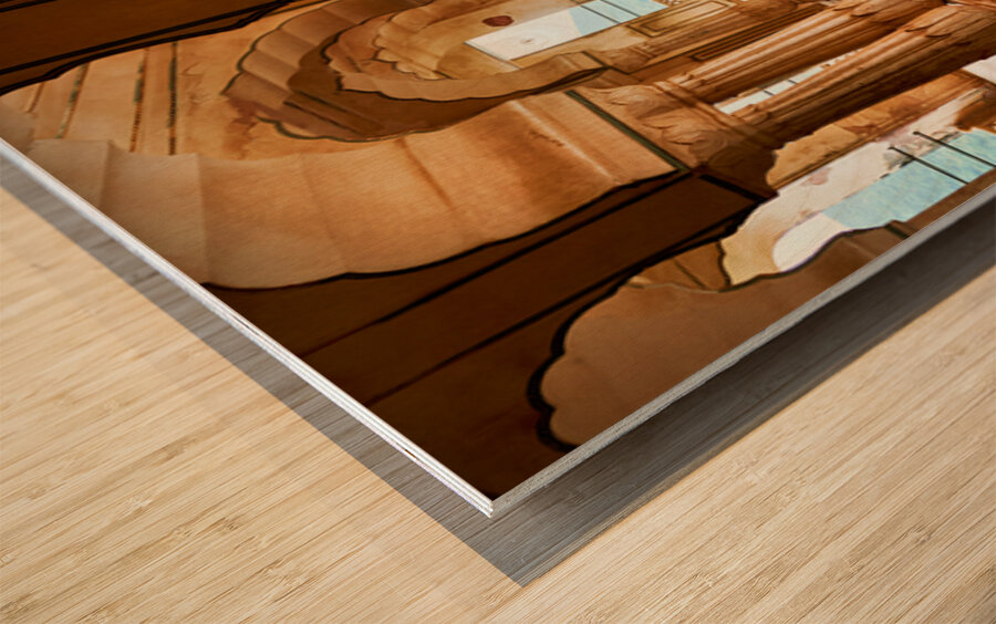 Exploring the architecture of Amber Palace in Rajasthan India Wood print