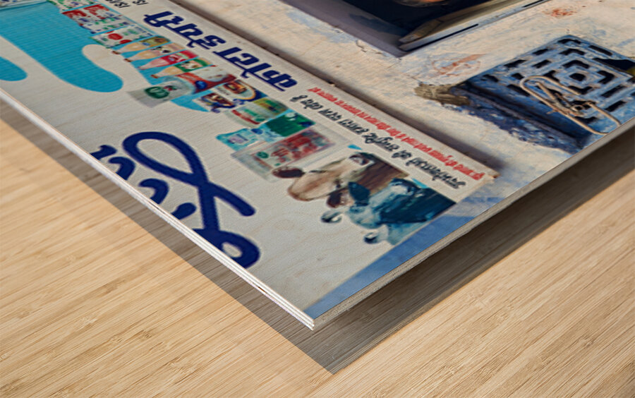 Women stand at their house door in Bundi Rajasthan Wood print