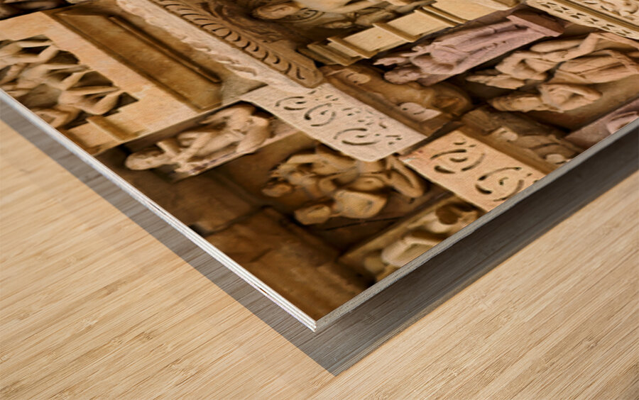 Exploring Hindu temples in Khajuraho Madhya Pradesh India Wood print