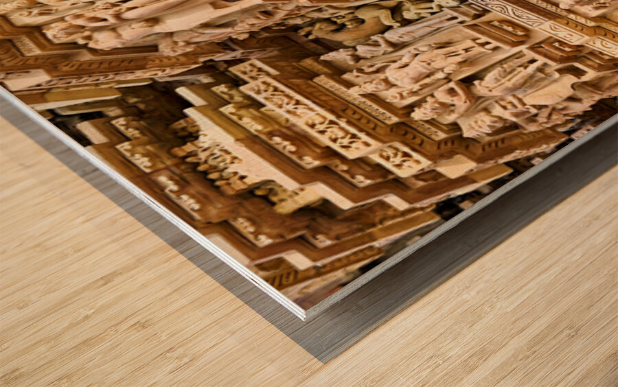 Hindu temples of Khajuraho in Madhya Pradesh showcase ancient ar Wood print