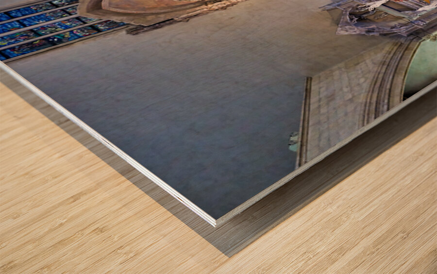 Santa Chiara Basilica Church altar in Naples Campania Italy Wood print