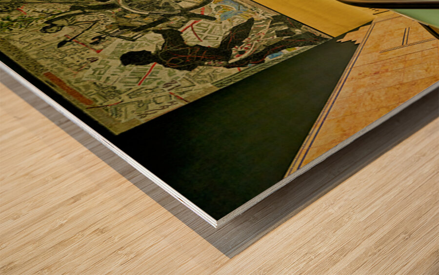 Toledo station view in Naples Metro with artwork above Wood print