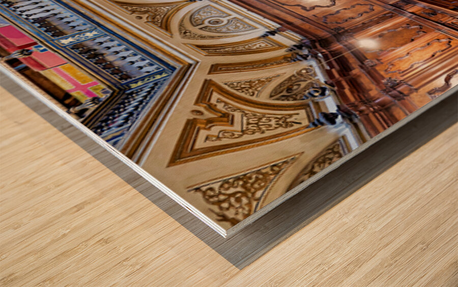 Exploring the sacred relics chamber in san domenico maggiore nap Wood print