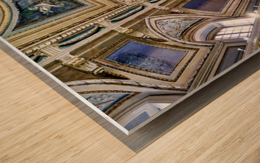 Ceiling view in the National Archaeological Museum of Naples Ita Wood print