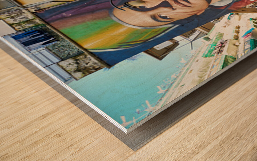 Mural of san gennaro by jorit in forcella naples Wood print