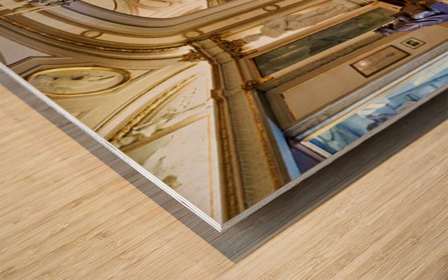 Visitors enjoy coffee and food at Caffe Gambrinus in Naples Wood print