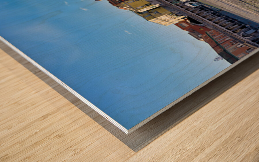 Piazza del Plebiscito in Naples shows a clear day with stone pav Wood print