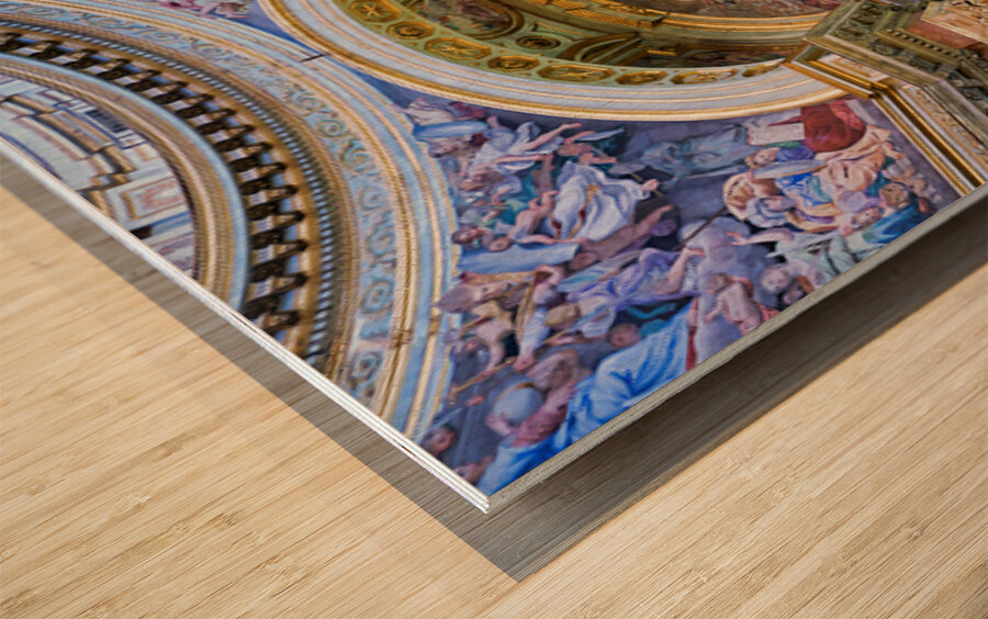 Visitors explore Naples Cathedral in Campania Italy Wood print