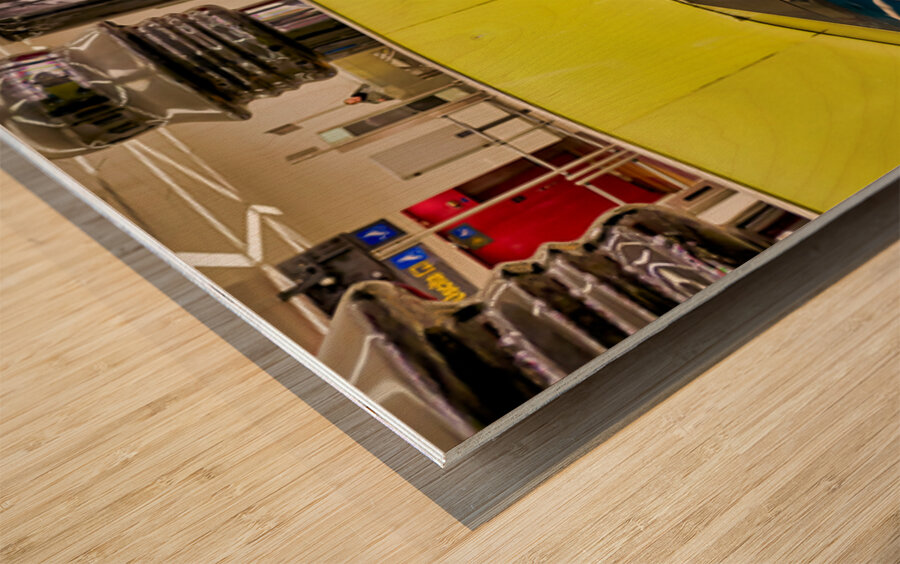 Artwork at Universita metro station in Naples Campania Italy Wood print