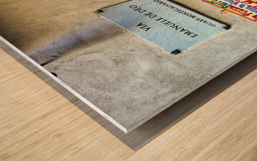 Street graffiti in Quartieri Spagnoli Naples showcases local cu Wood print