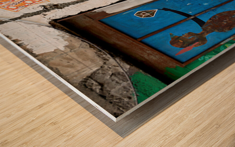 Street art in Quartieri Spagnoli reflects local culture in Naple Wood print