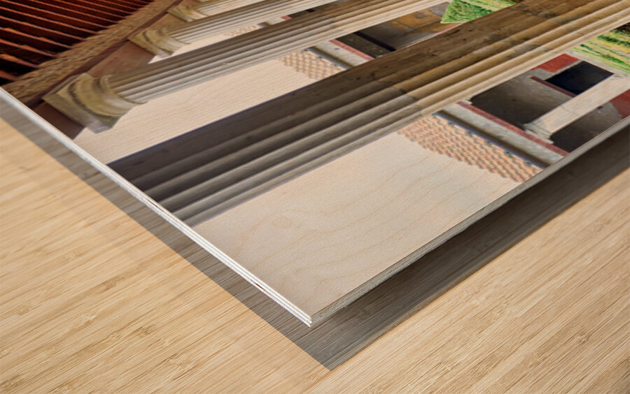 Exploration of ancient Roman architecture in Pompeii Naples Wood print