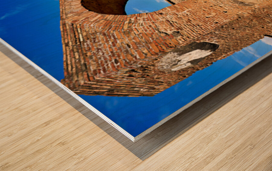 Ruins of ancient Pompeii in Naples Campania Italy under blue sky Wood print