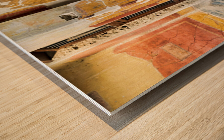 Exploring ancient walls in Pompeii Naples Campania Italy Wood print