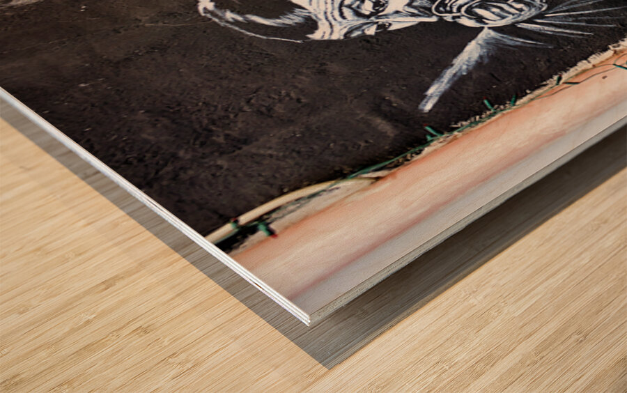 Graffiti of Neapolitan actor Toto in Quartieri Spagnoli Naples Wood print