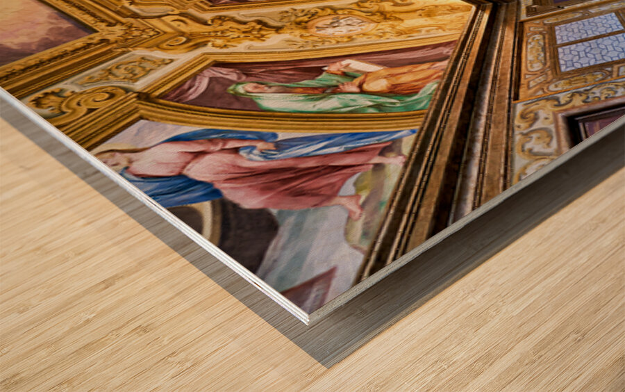 Art and history in Certosa di San Martino in Naples Italy Wood print