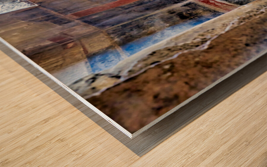 Exploring ancient wall paintings in Pompeii in Naples Campania I Wood print