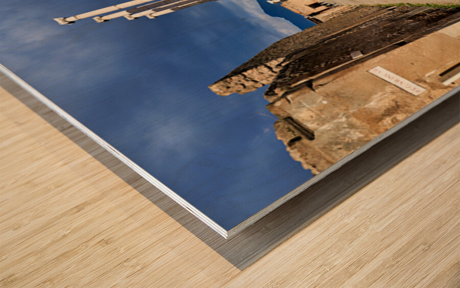 Exploring Pompeii ruins in Campania Italy on a cloudy day Wood print