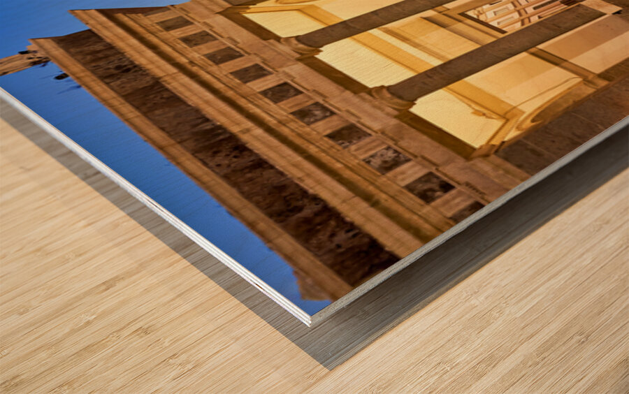 Sunset at Basilica di San Francesco di Paola Naples Wood print