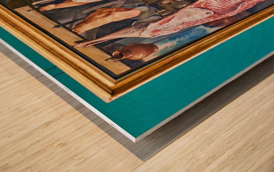 Depiction of a butcher at work in Museo di Capodimonte in Naples Wood print